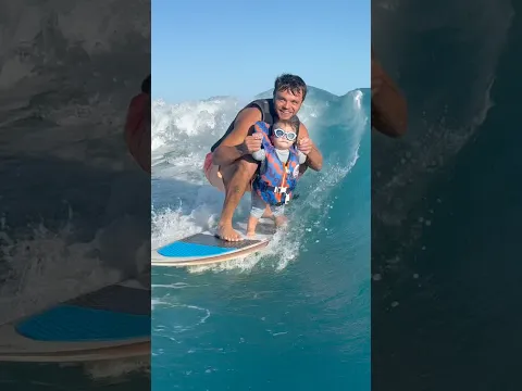 His first surf! 🏄‍♂️