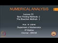 Lecture 29 Root Finding Methods - 1 The Bisection Method