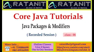Core Java Tutorials Java Packages Modifiers by Mr Ratan class-01