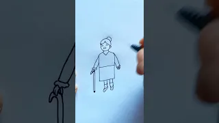 رسم جدة عجوز للاطفال بدون تعقيدات بأسهل طريقه 