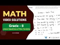 Linear Equations of One Variable worksheet pdfs for Grade 8 - Set 1612854048