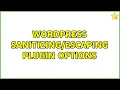 Wordpress plugin options