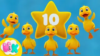 Eram Dez Numa Cama e as Melhores Cantigas de Roda 🐥🔢 Música Infantil | HeyKids em Português