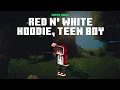 Amazing Red N White Hoodie Teen Boy Minecraft Skin Download and Install Links