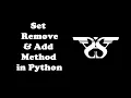 156 Set Add and Remove Method in Python with Example Code Python Set Methods-1