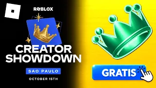[EVENTO] CONSIGUE CORONA  + OTROS 2 ITEMS GRATIS en Roblox. (Creator Showdown Sao Paulo)