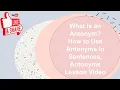 What Is An Antonym How To Use Antonyms In Sentences Antonyms Lesson