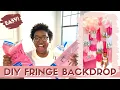 DIY WITH ME easy cheap fringe tablecloth backdrop