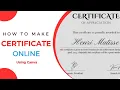 How to Make a Certificate Online Using Canva 100 free