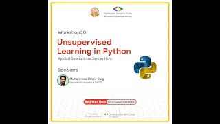20th workshop Unsupervised Learning in Python 30 days Free Certified Applied Data Science Workshop