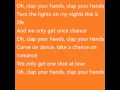 Lagu Sia - Clap your hands (with lyrics on screen)