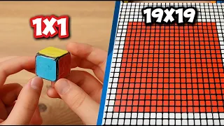 Rubik’s Cubes: 1x1 to 19x19