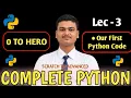 Python Full Course Lecture 3 Our First Python Code Code Neuron