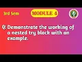 VTU 3rd Sem OOP with Java Nested Try Block Explained with Program BCS306A Module 4