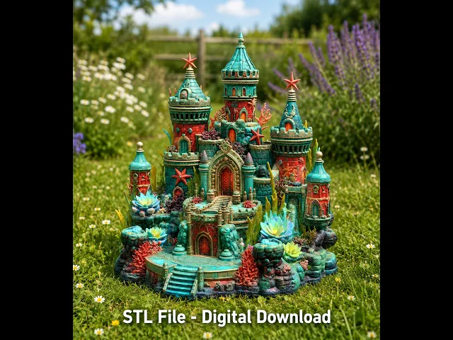 Coral Kingdom Fantasy Castle STL File for 3D Print video thumbnail
