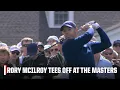 Rory McIlroy tees off at the 2026 Masters Tournament The Masters
