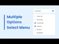 Multiple Options Select Menu in HTML CSS JavaScript Free source code