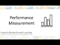 Performance measurement An overview by Andrew Feldman