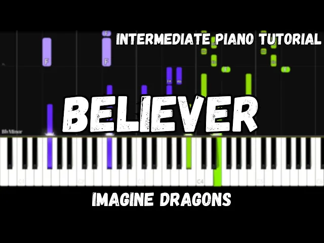 Download MP3 Imagine Dragon - Believer (Intermediate Piano Tutorial)