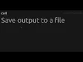 Save output to a file
