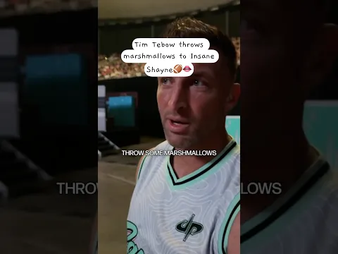 Tim Tebow Throwing Marshmallows to Insane Shayne on @dudeperfect  Tour 🏈👄