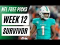NFL Survivor Pool Picks Week 12 NFL Survivor Strategy NFL Picks Week 12