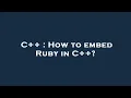 C How to embed Ruby in C