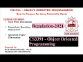 Anna University Exam Preparation - CS3391 Object Oriented Programming Important Questions