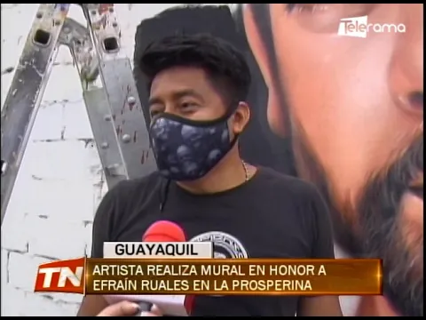Artista realiza mural en honor a Efraín Ruales en la Prosperina
