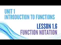 1 6 Function Notation NOTES