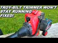 Tuning a Troybilt trimmer that won t stay running
