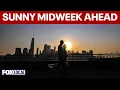 Clouds give way to sun with mid-to-upper 80s warmth through Wednesday