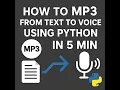 Convert Text to MP3 in 5 Minutes with Python Text-to-Speech Tutorial