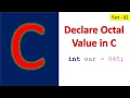 How to Declare Octal value in C