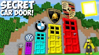 I Found ALL SIZE DOORS with POPULAR CAR BRANDS in Minecraft ! RAREST CAR INSIDE BASE !