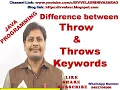Difference Between throw and throws in Java Throw Keyword vs Throws Keyword Throw vs Throws