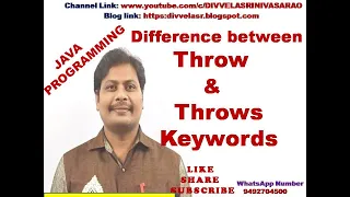 Difference Between throw and throws in Java Throw Keyword vs Throws Keyword Throw vs Throws