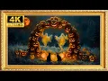 Pumpkin Moon Gate Gold Framed Vintage Halloween TV Art for Protection 4K U