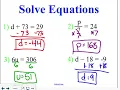 Algebra 2-2 Solving One-Step Equations