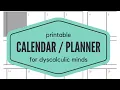 Calendar Planner for Dyscalculia updated 2025