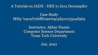 A Tutorial on Jadx Dex to Java Decompiler