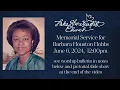 Barbara Houston Hobbs Memorial Service June 6 2024