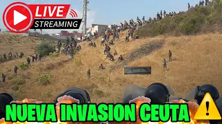 DIRECTO NUEVO INTENTO DE ASALTO MASIVO A LA FRONTERA DE CEUTA ULTIM HORA CEUTA