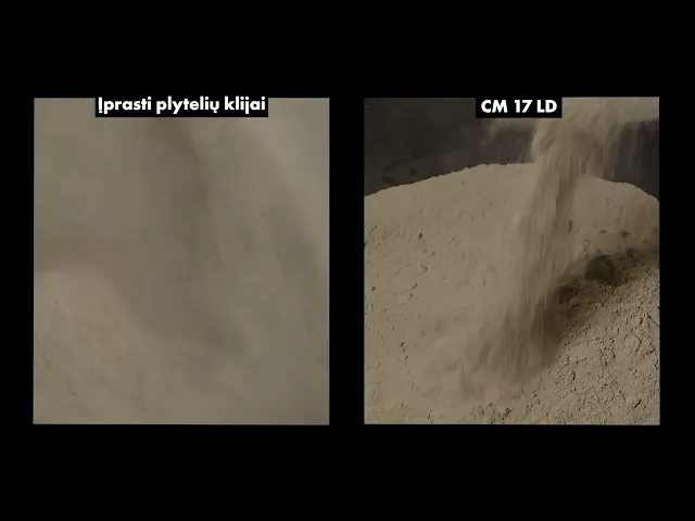 Plytelių klijai CERESIT CM17 LD SUPER FLEXIBLE Low Dust, C2 TE S1, vidaus ir išorės darbams, 25 kg