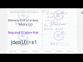 Hermitian and Unitary Matrices Determinant of a Unitary Matrix SETMind Tutoring