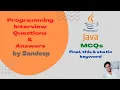 Java MCQ Object Oriented Programming MCQ - final this static keyword Interview Questions