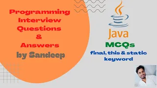 Java MCQ Object Oriented Programming MCQ - final this static keyword Interview Questions