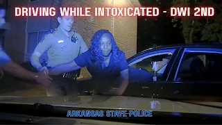 Lady flees Arkansas State Police while DWI 2nd NO INTERLOCK DEVICE from previous arrest