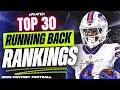 UPDATED Top 30 RB Rankings Tiers - 2026 Fantasy Football