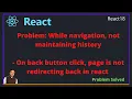 React - After redirection page is not going back on back button click in react